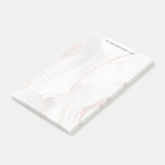 Post-it® Marbre blanc marbré élégant moderne doublé (Incliné)