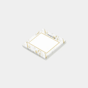 Post-it® Marbre blanc monogramme  Pierre Parties scintillan