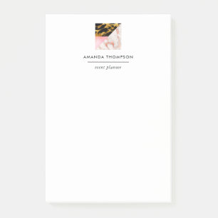 Post-it® Marbre chic et géométrique à feuille d'or