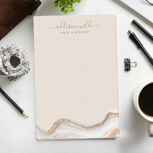 Post-it® Marbre d'agate pailleté or élégant Moderne Chic