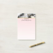 Post-it® Marbre gris lisse moderne avec ruban or (Sur un bureau)