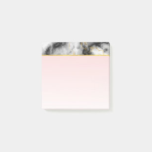 Post-it® Marbre gris lisse moderne avec ruban or