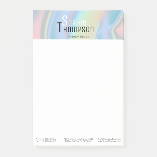 Post-it® Marbre liquide holographique moderne (Devant)