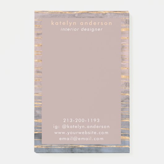 Post-it® Marbre moderne Gold Foil Gemstone Designer d'intér (Devant)