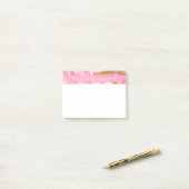 Post-it® Marbre moderne rose, blanc et or (Sur un bureau)