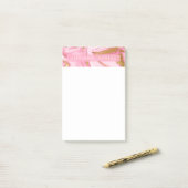 Post-it® Marbre moderne rose, blanc et or (Sur un bureau)