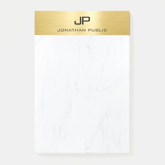 Post-it® Marbre or élégant Modèle design moderne simple (Devant)