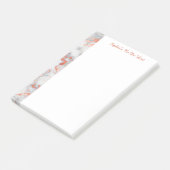 Post-it® Marbre Or Rose et Blanc, Nom ou Titre (Incliné)