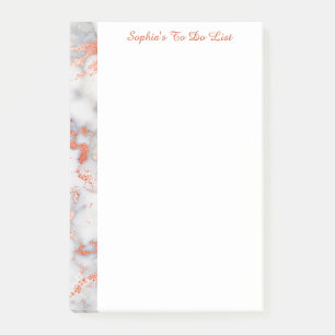 Post-it® Marbre Or Rose et Blanc, Nom ou Titre