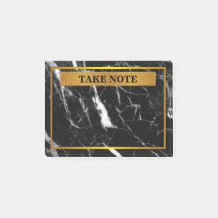 Post-it® Marbre personnalisé Prendre note avec bordure or