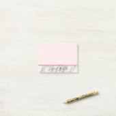 Post-it® Marbre rose personnalisé d'aluminium d'or rose de (Sur un bureau)