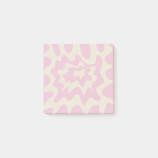 Post-it® Marbre rose Super Wavy Stripe Printemps moderne (Devant)