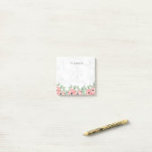 Post-it® Marbre Rouge Aquarelle Printemps Floral (Sur un bureau)