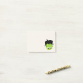 Post-it® Mare Green Frankenstein Monster face Halloween (Sur un bureau)