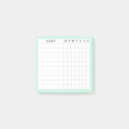 Post-it® Margaret Collection Habit Tracker dans Mint (Devant)