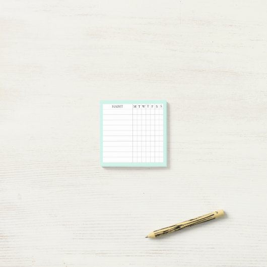 Post-it® Margaret Collection Habit Tracker dans Mint (Sur un bureau)