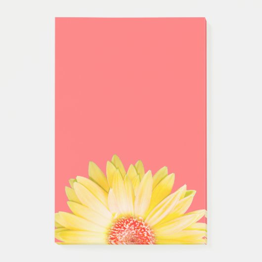Post-it® Marguerite jaune de Gerbera sur le rose (Devant)