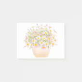 Post-it® marguerites blanches et roses en aquarelle de pot (Devant)