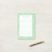 Post-it® Marguerites de printemps vertes boho (Sur un bureau)