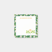Post-it® Marguerites de printemps vertes et blanches et vig (Devant)