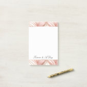 Post-it® Mariage Abstrait Rose Gold Rose Pâle Perle (Sur un bureau)