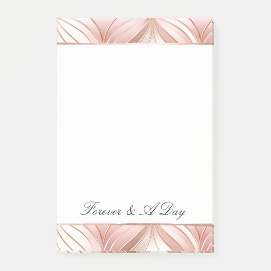 Post-it® Mariage Abstrait Rose Gold Rose Pâle Perle (Devant)