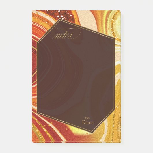 Post-it® Mariage Agate Abstrait Hot Orange ID827 (Devant)