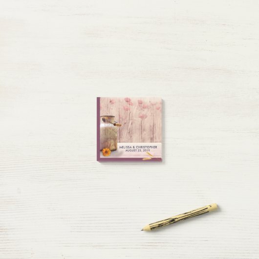 Post-it® Mariage campagnard de lait rustique (Sur un bureau)