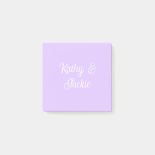 Post-it® Mariage couple rétro pastel violet nom stylé na