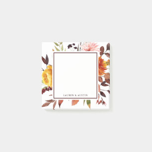 Post-it® Mariage d'aquarelle du jardin d'automne personnali