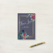 Post-it® Mariage de automne d'hiver Peacock Blue Burgundy (Sur un bureau)