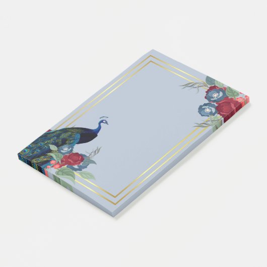 Post-it® Mariage de automne d'hiver Peacock Blue Burgundy (Incliné)