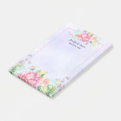 Post-it® Mariage de cadre Floral rose moderne (Incliné)