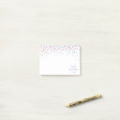 Post-it® Mariage de confettis rose et bleu (Sur un bureau)