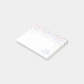 Post-it® Mariage de confettis rose et bleu (Incliné)