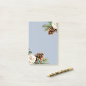 Post-it® Mariage d'hiver Eucalyptus Verdure Roses blanches (Sur un bureau)