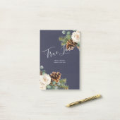 Post-it® Mariage d'hiver Eucalyptus Verdure Roses blanches (Sur un bureau)