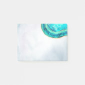 Post-it® Mariage Elegant Aquarelle Turquoise & Gold Geode S (Devant)