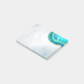 Post-it® Mariage Elegant Aquarelle Turquoise & Gold Geode S (Incliné)
