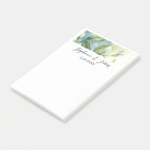 Post-it® Mariage Élégant Rustique Fleurs Blanches Feuilles (Incliné)