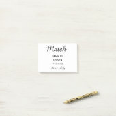 Post-it® Mariage fait au ciel nom date simple calligraphie (Sur un bureau)