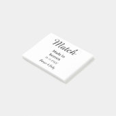 Post-it® Mariage fait au ciel nom date simple calligraphie (Incliné)