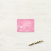 Post-it® Mariage Favor Merci Chalkboard Candy rose (Sur un bureau)