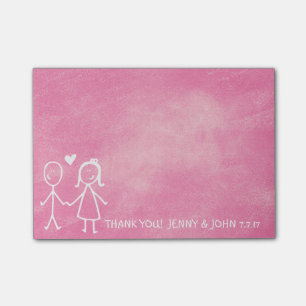 Post-it® Mariage Favor Merci Chalkboard Candy rose