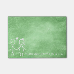 Post-it® Mariage Favor Merci Chalkboard Lemon Green