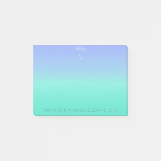 Post-it® Mariage Favor Merci Ocean Blue Ombre (Devant)