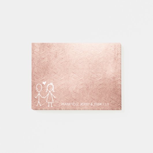 Post-it® Mariage Favor Merci Pink Gold Pastel (Devant)