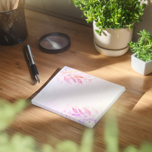 Post-it® Mariage Fleurs Feuilles Aquarelle Rose Magenta