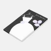 Post-it® Mariage Gown Purple texte noir post-it note (Incliné)