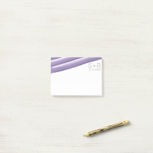 Post-it® Mariage Lavender et Gris (Sur un bureau)
